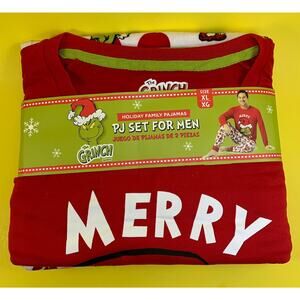 THE GRINCH CHRISTMAS PJS PAJAMA LOUNGE PANTS SET MENS 46-48 MAX DOG DR SEUSS